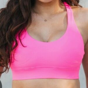 ZYIA Vibrant Neon Pink Padded Light n Tight Strappy Yoga Athletic Sports Bra XXL